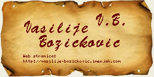 Vasilije Božičković vizit kartica